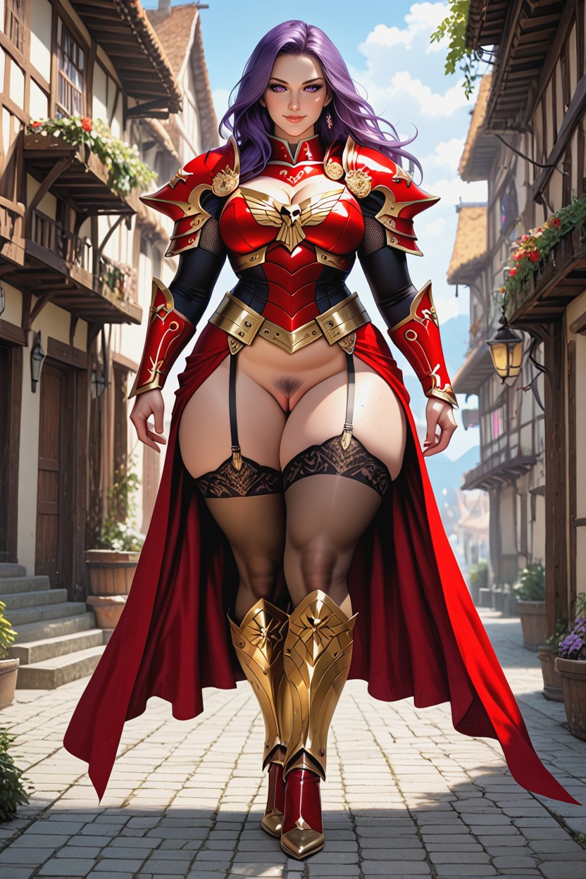 Seductive Smiling, Hyper Hips, Full Body AI Porn