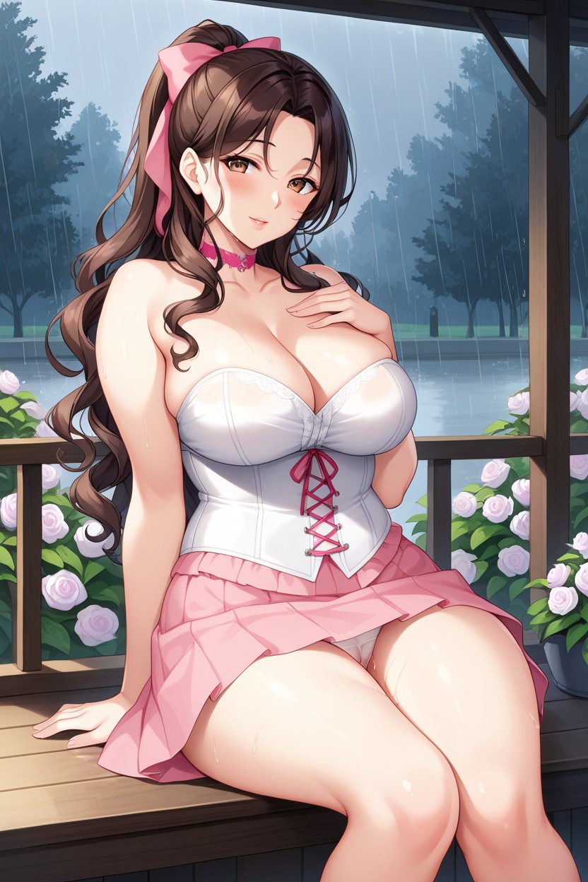 Low Waisted Puffy Pink Skirt, Beautiful Face, Bbw Hentai IA