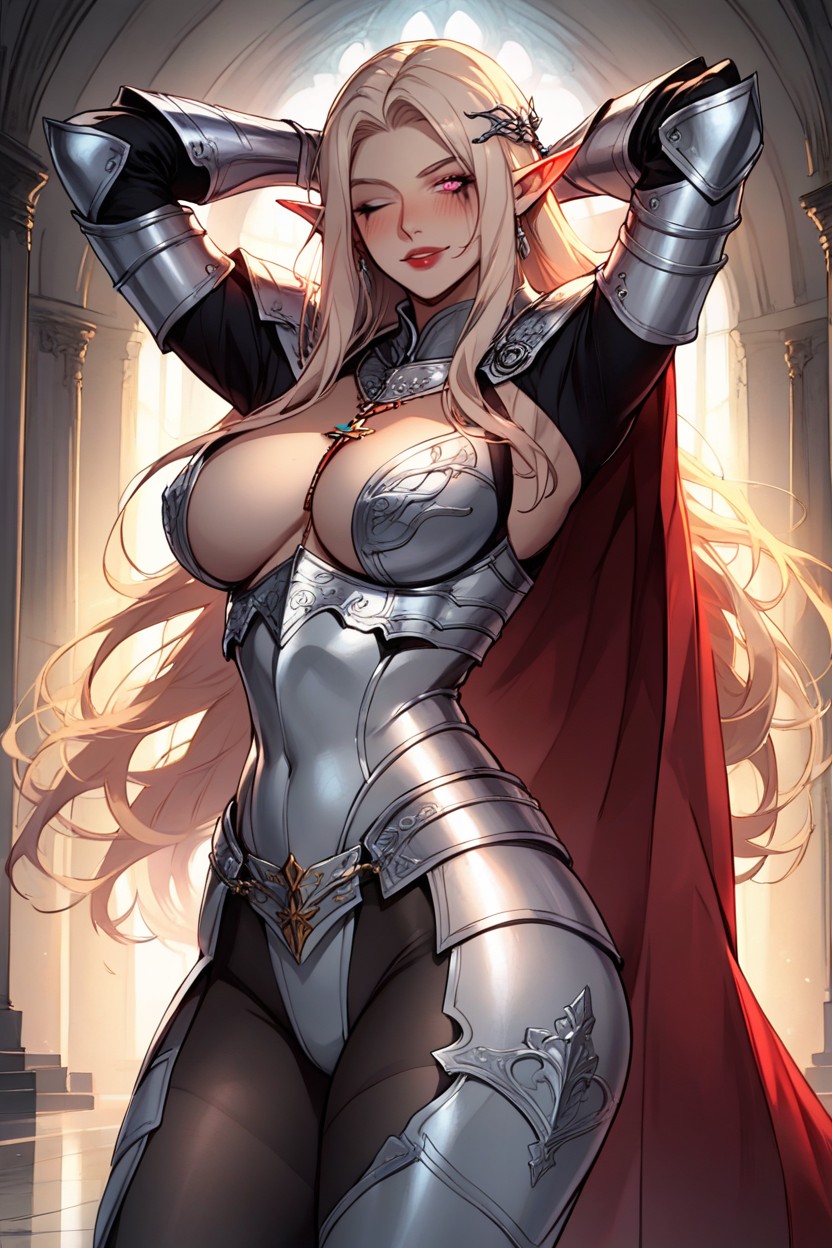 Arms Behind Head, Looking At Viewer, Wide Hips AI Porn