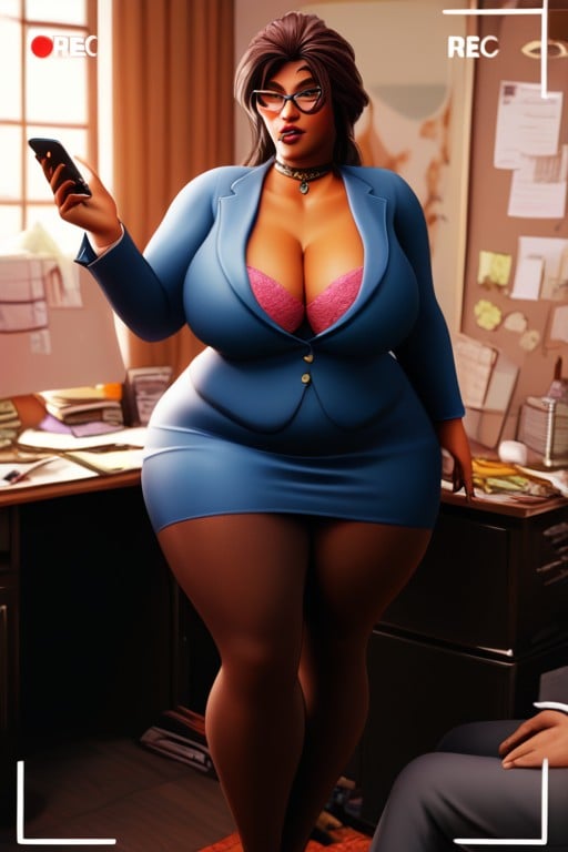 Bbw, Glasses, Bedroom BBW AI Porn