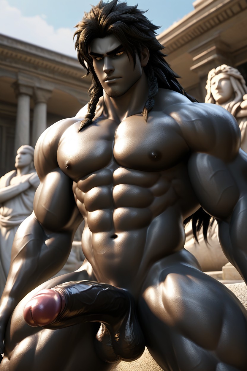 Squatting, 巨大, Statue Hair ゲイAIポルノ