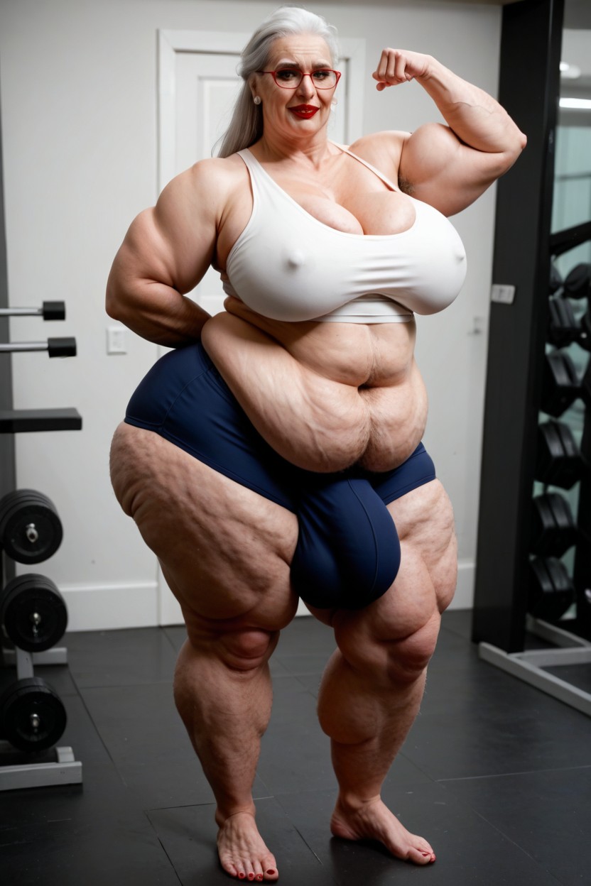 Gym, 60+, Pale Skin AI Porn