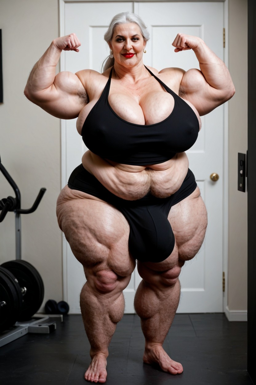 Hyper Obesity, 60+, Gigantic Saggy Breast AI Porn