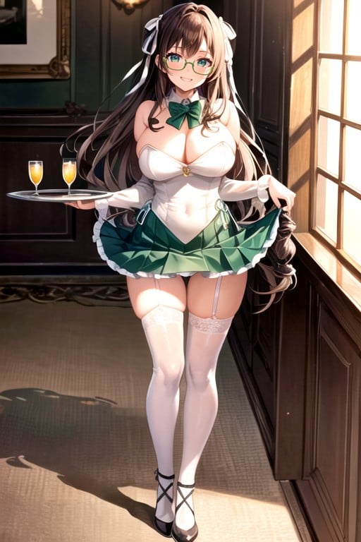 Showing Her Cock Bulge, Standing, Blushed Hentai AI Porn