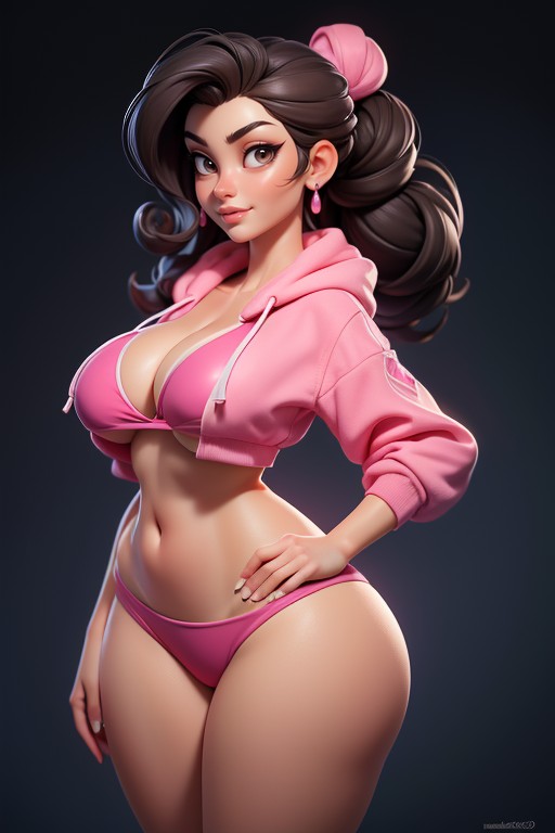No Hair In The Back Of Head, Sexy Smirk Expression, Tan Skin Hentai AI Porn