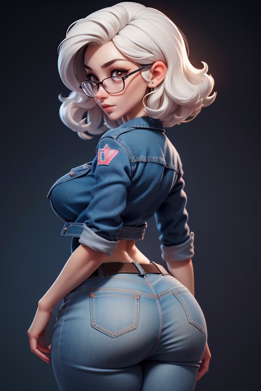 Jacket, Gorgeous Older Woman, Glasses Hentai AI Porn