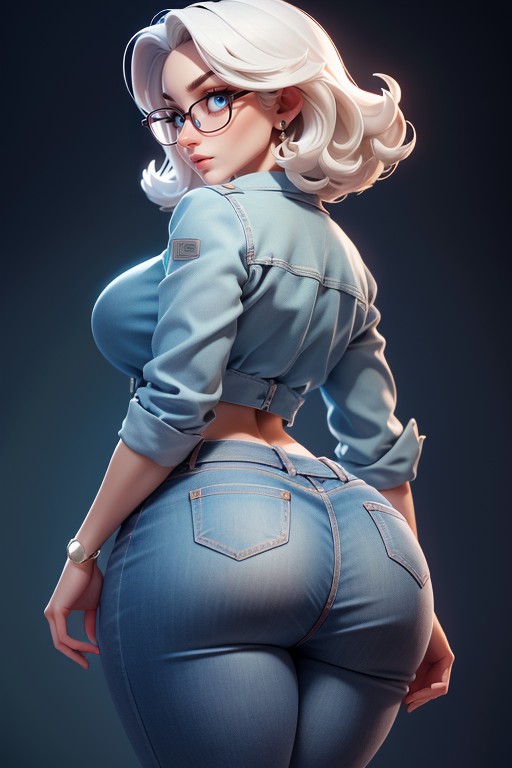 White Hair, 25+, Massive Ass Hentai AI Porn
