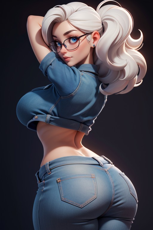 Length Hair, Jacket, Large Breasts Hentai AI Porn