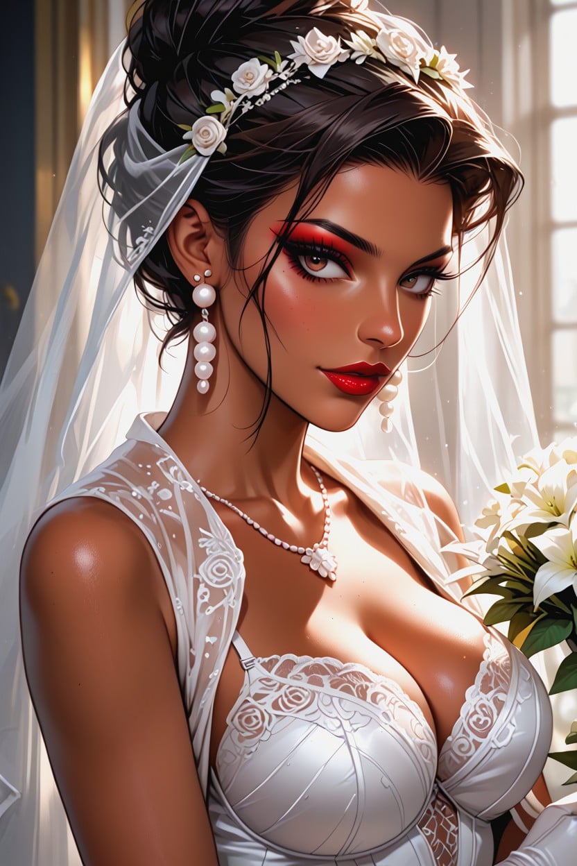 Dark Eyes, Light Skin, Open Clothes AI Porn