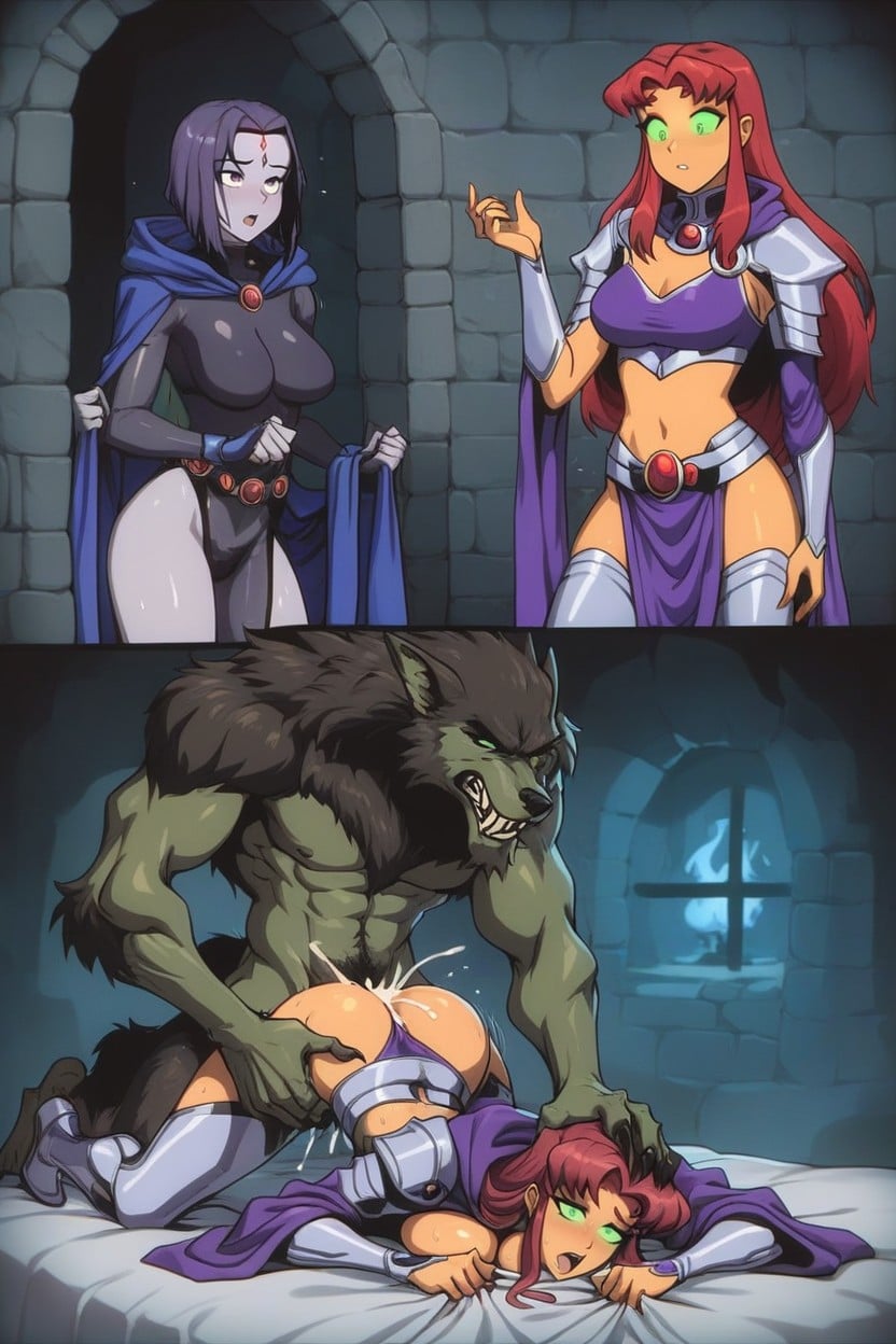 Bed, Motion Lines, Starfire Hentai AI Porn
