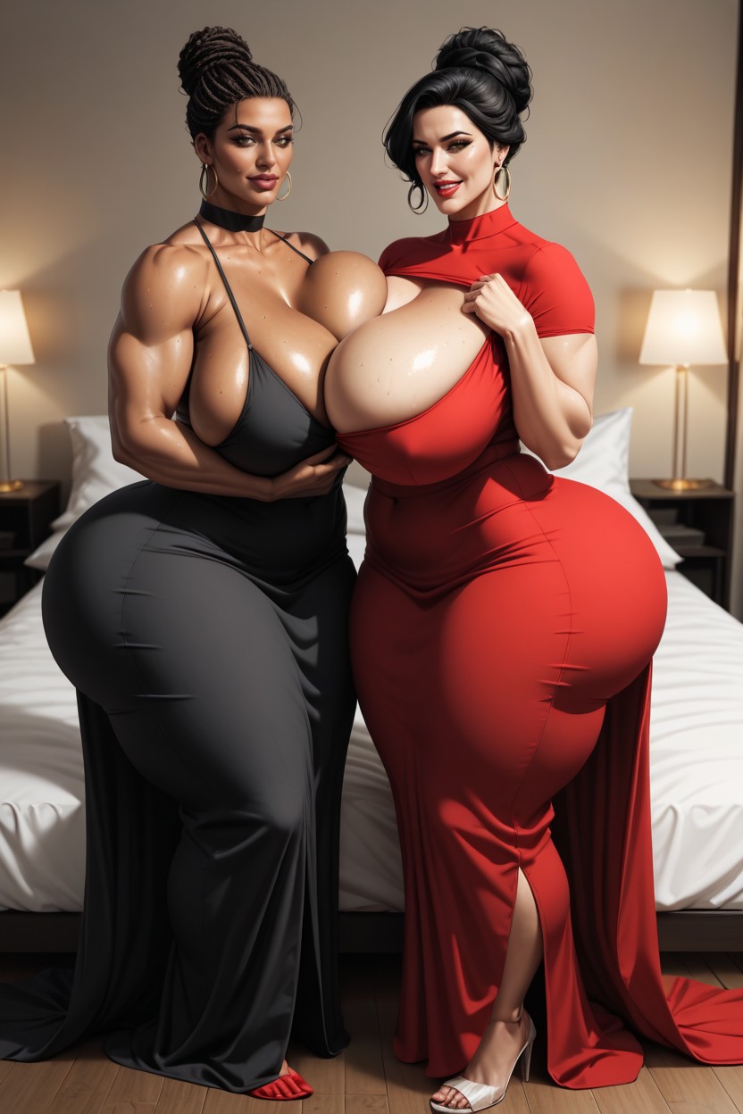 Pyjamas, Extremely Large Ass, 30+ AI Porn