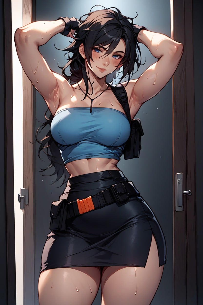 Shy, Soft Thighs, Bare Thighs Hentai AI Porn