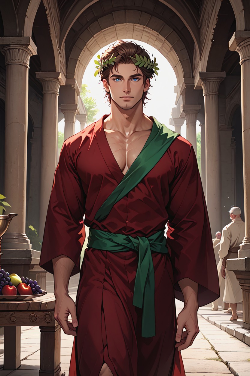 Metal Water Jugs, Walking, Laurel Wreath On Head AI同性戀黃片