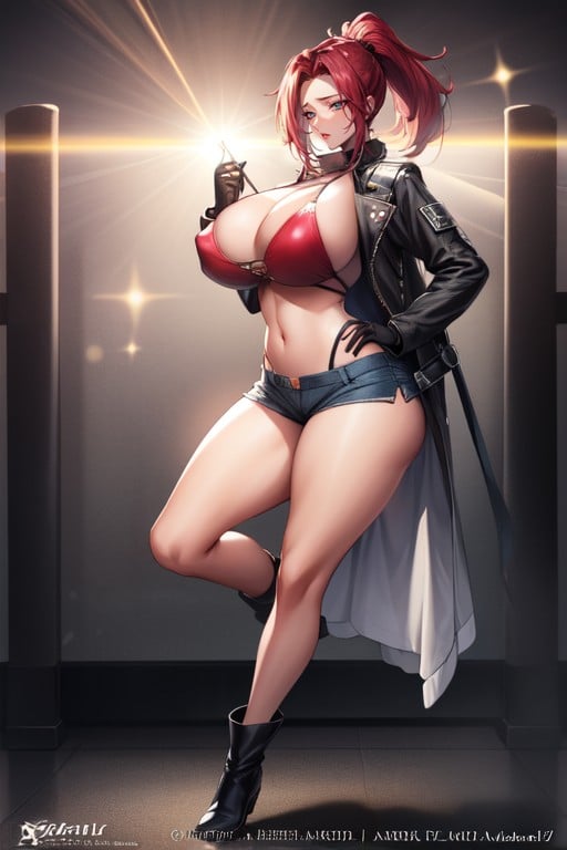 Cityscapebacklight, Luxury Riders Leather Gloves On Both Handsbig, Sexy Hentai AI Porn