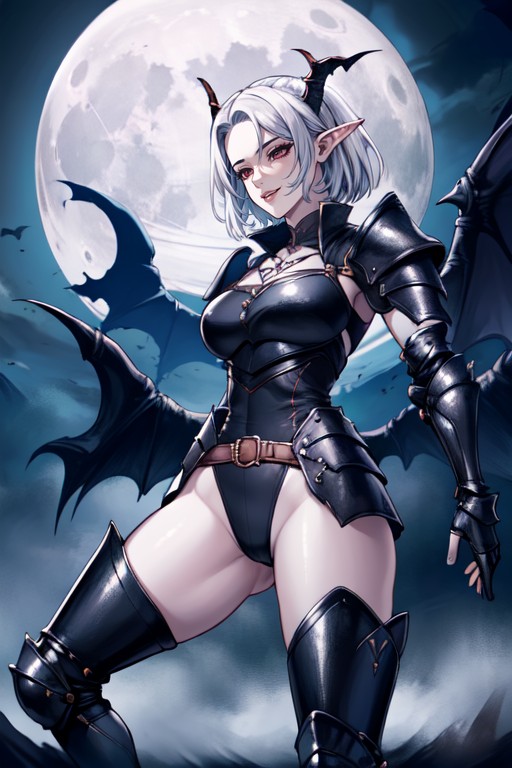 Pale Light, White Hair, Succubus AI Porn
