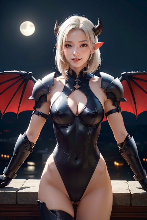 Full Moon, Moonlight, Six Pack Abs AI Porn