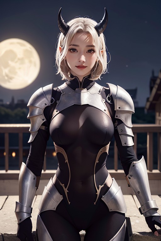 Evil Smile, Dark Fantasy, Pixie Haircut AI Porn