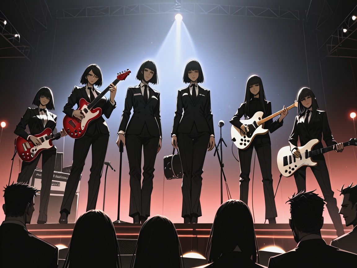 Mop Top, Holding Guitars, Mop Top Haircut Hentai AI Porn