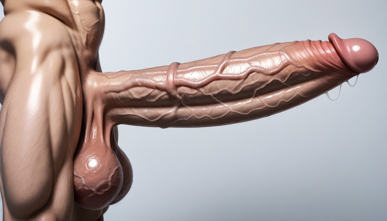 Intricate Penis Details, Deliciously Oiled, Solo Cock AI Porn