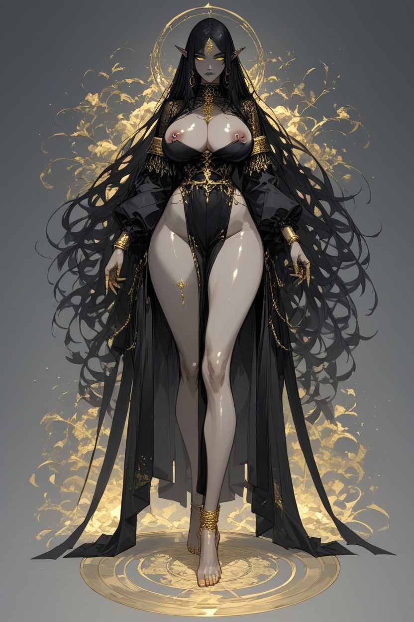 18+, Gold Jewelry On The Feet, Wealth Hentai AI Porn