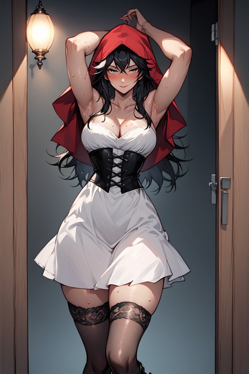 Doorway Background, Arched Back, Medium Breasts Hentai AI Porn