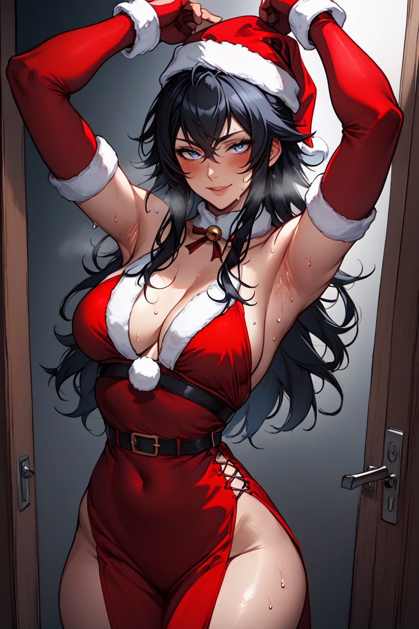 Long Length, Standing In Doorway, Arms Above Head Hentai AI Porn