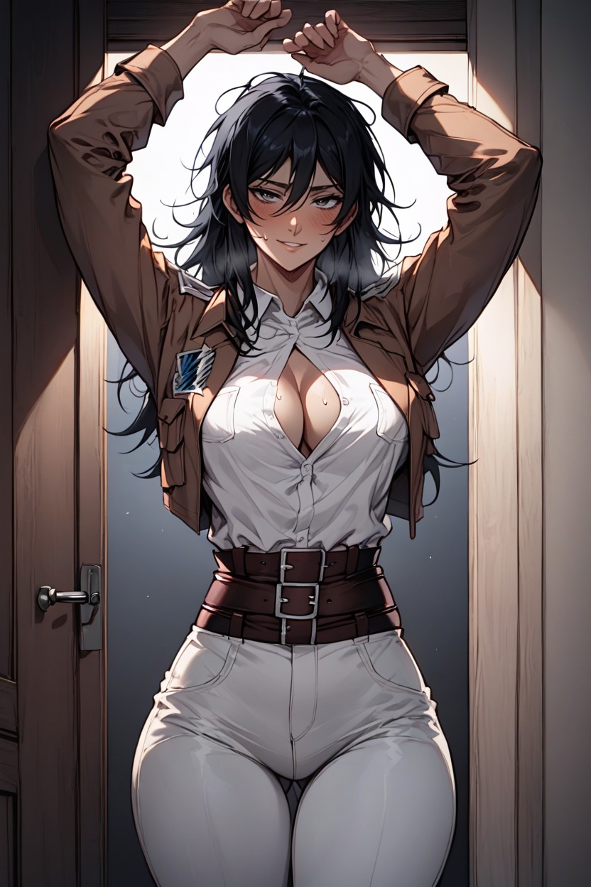 Thick Thighs, Looking At Viewer, Medium Breast Hentai AI Porn