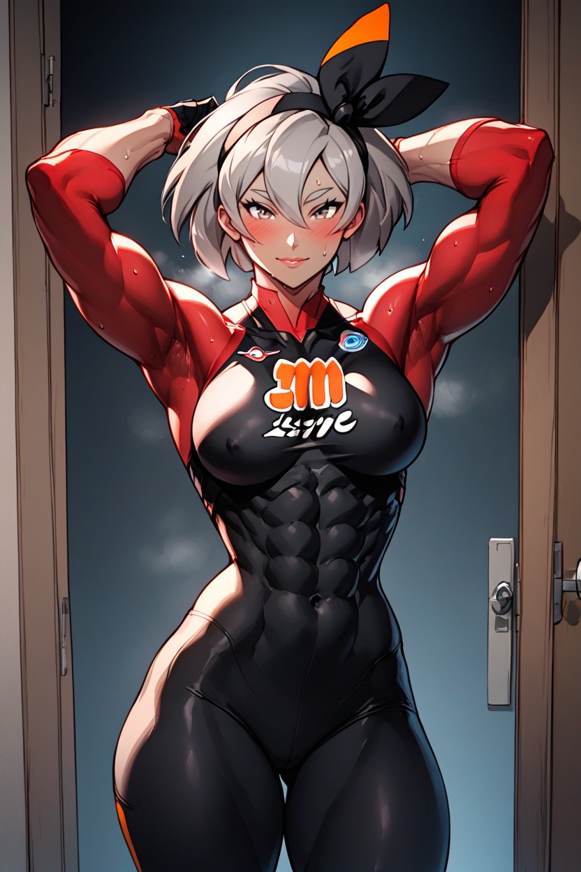 Hard Thighs, Waist Shot, Black Leggings Hentai AI Porn