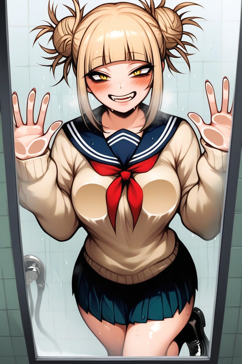 Red Ribbon Tie, Front View, Large Ass Hentai AI Porn