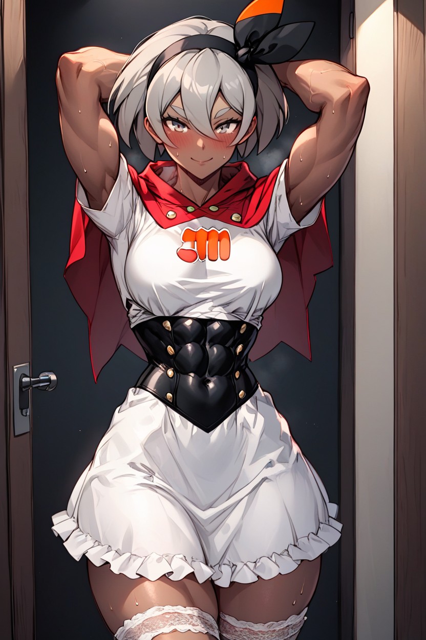 Waist Shot, Bea From Pokemon, White Dress Hentai AI Porn