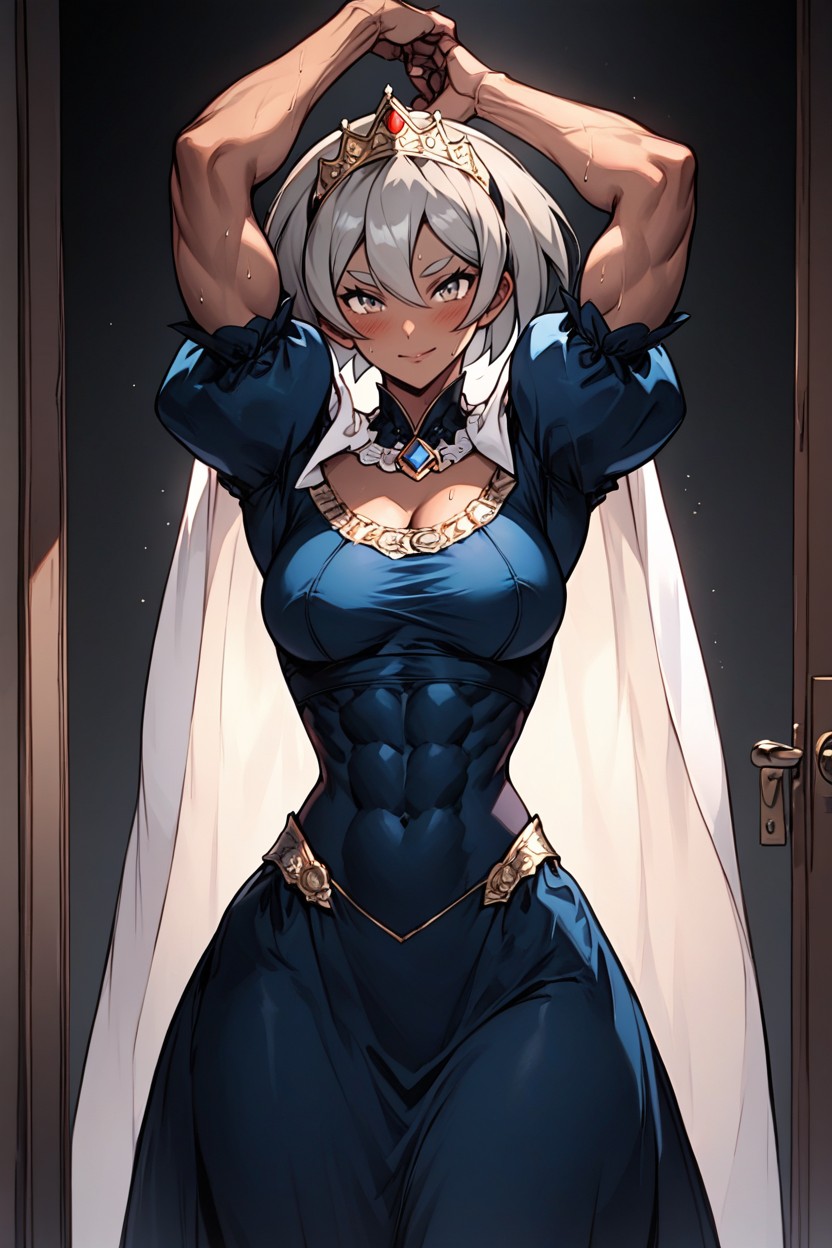 Hazel Eyes, Dark Skin, Medium Breasts Hentai AI Porn