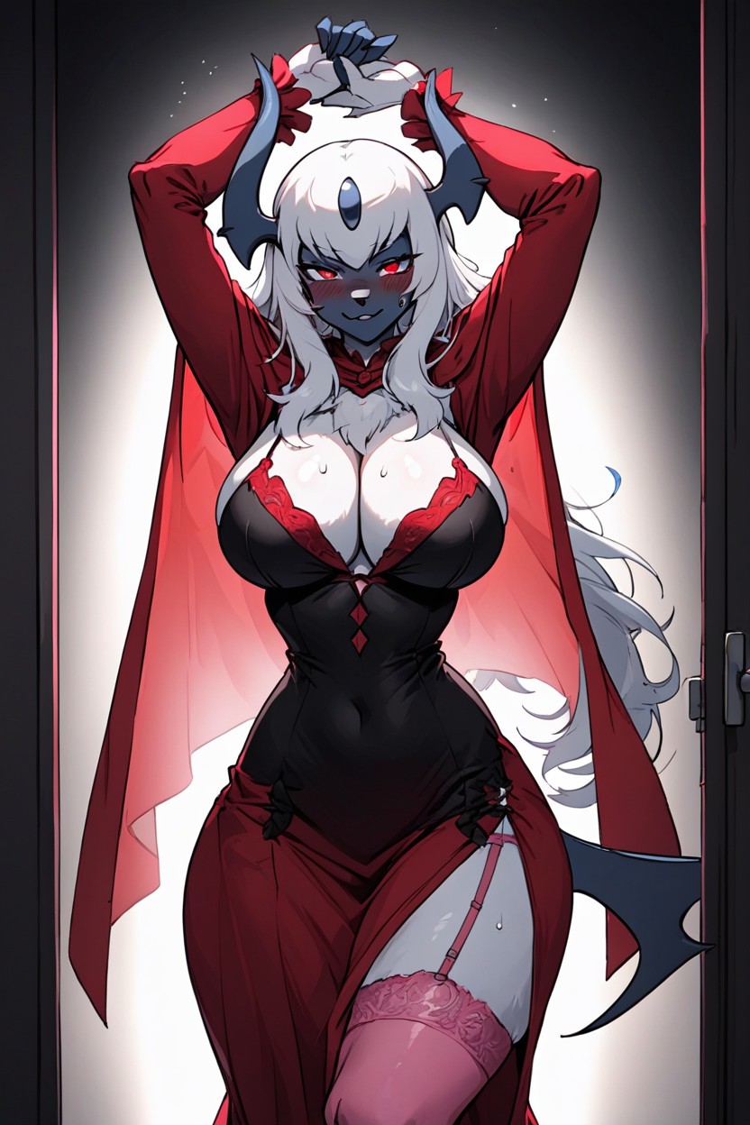 Female Absol From Pokemon, Dark Color Background, Furry Furry AI Porn
