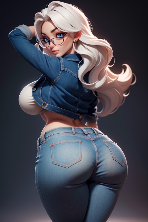 Rear Angle View Of Massive Ass, Huge Thick Thighs, Jacket Hentai AI Porn
