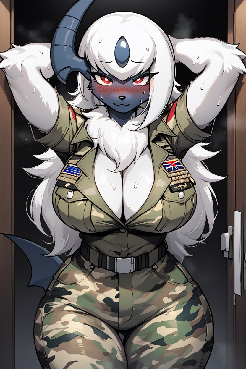 Dark Color Background, Standing, Massive Ass Furry KI Porno