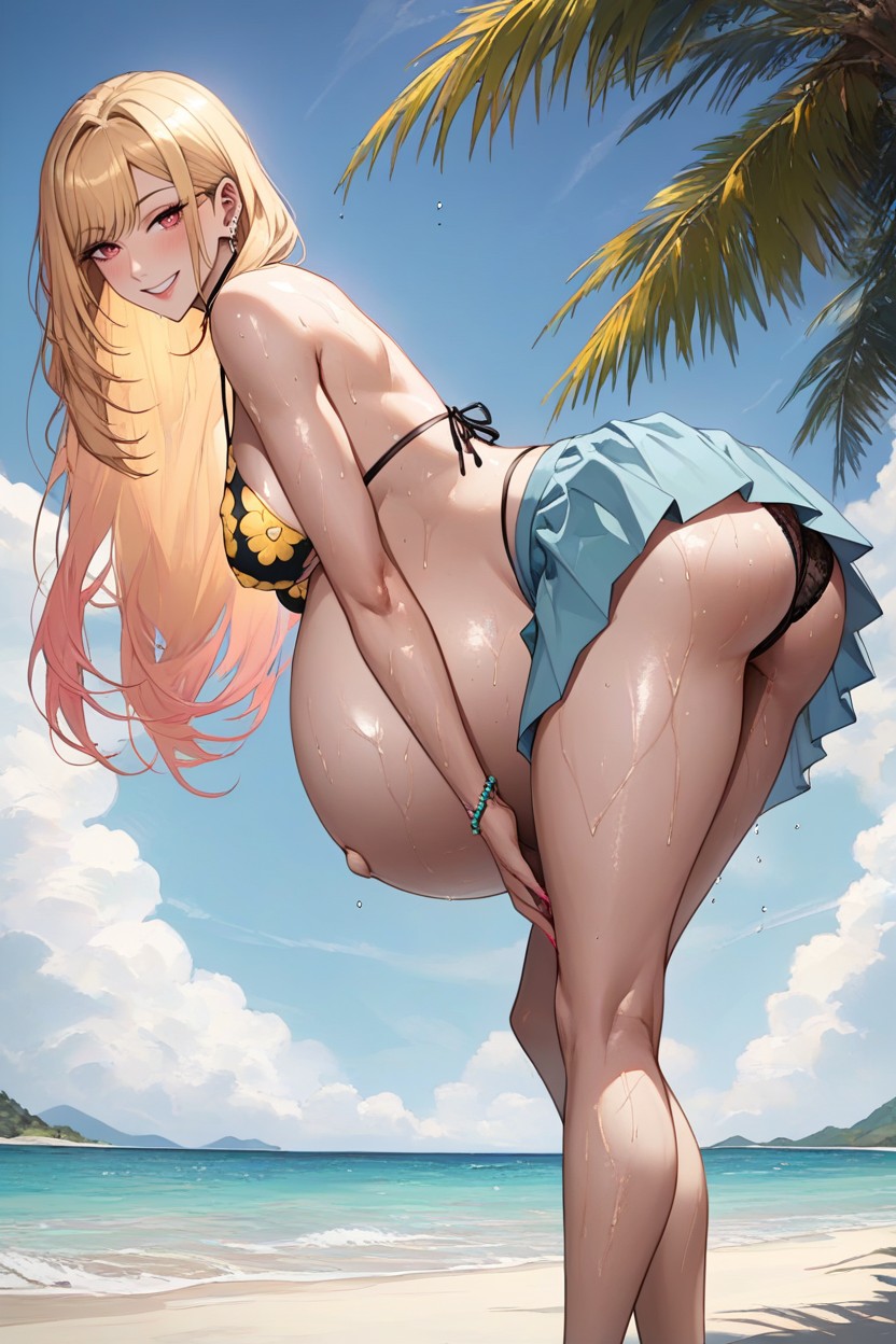 Ultra Detailed, Beach, Sweaty Hentai AI Porn