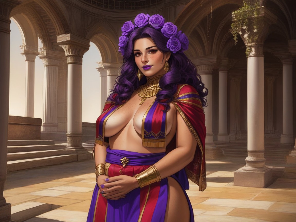 Woman Praying Over Altar, Freckles Across Face And Body, Large Ass Latina AI Porn