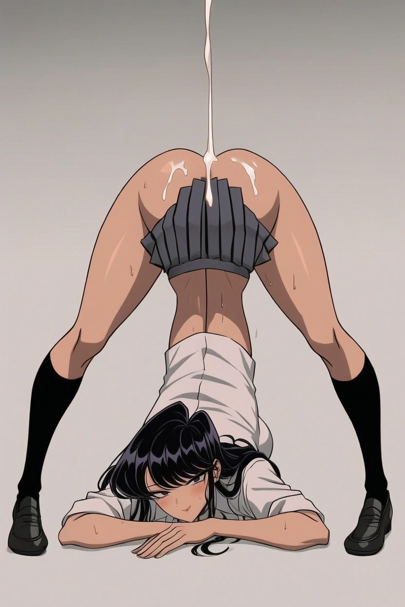 Back View, 25+, Grey Skirt Hentai AI Porn