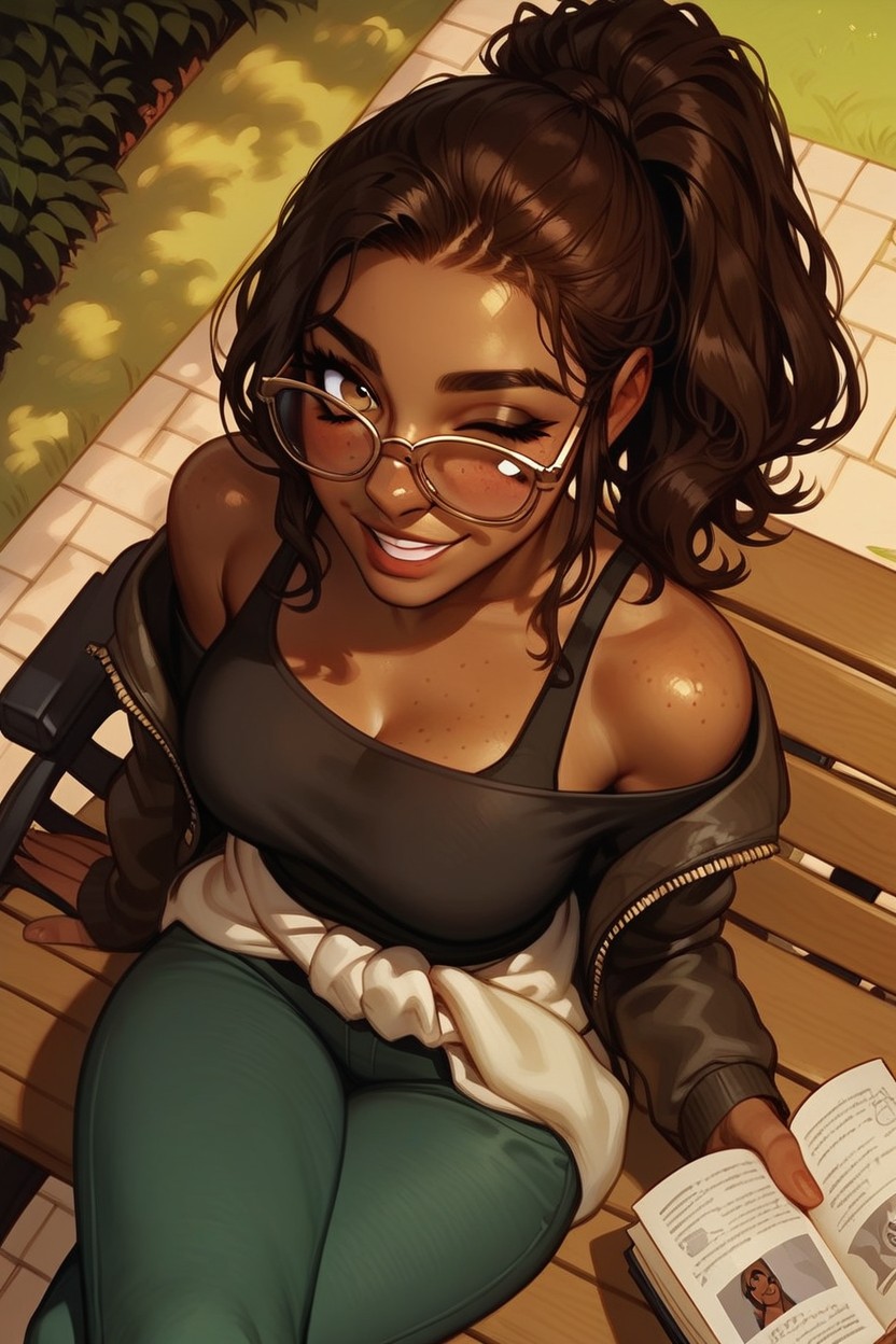 Dark Freckles, African, Floating Hearts Hentai AI Porn