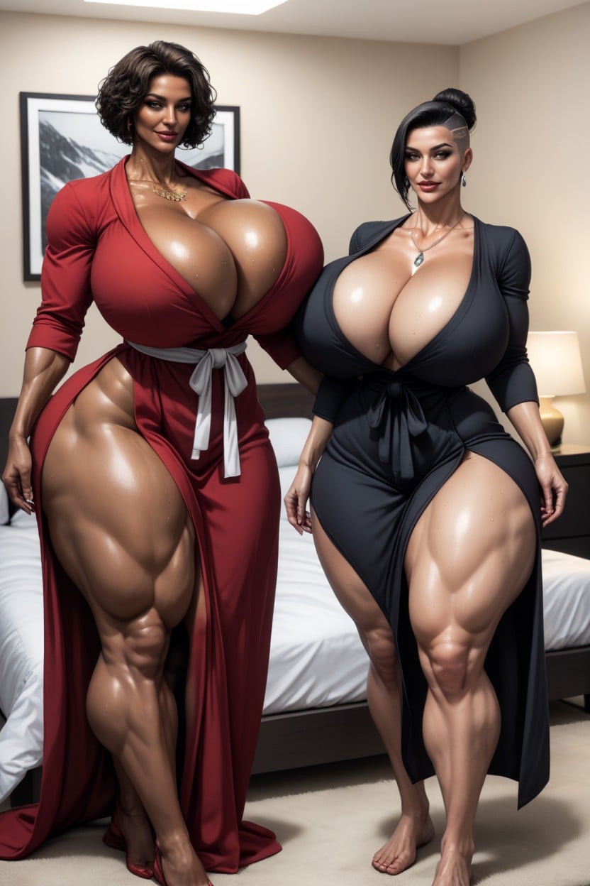 Cleavage, Buzzcut, Licking AI Porn