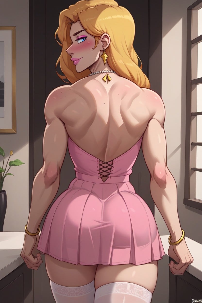 Thick Thighs, Long Hair, Pink Dress Porno IA Gay