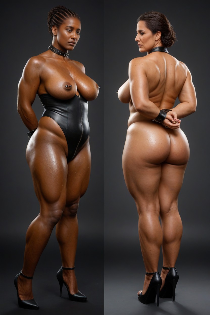 Strong Muscular Legs, Arms Behind Back, Leg Wreaths MILF AI Porn