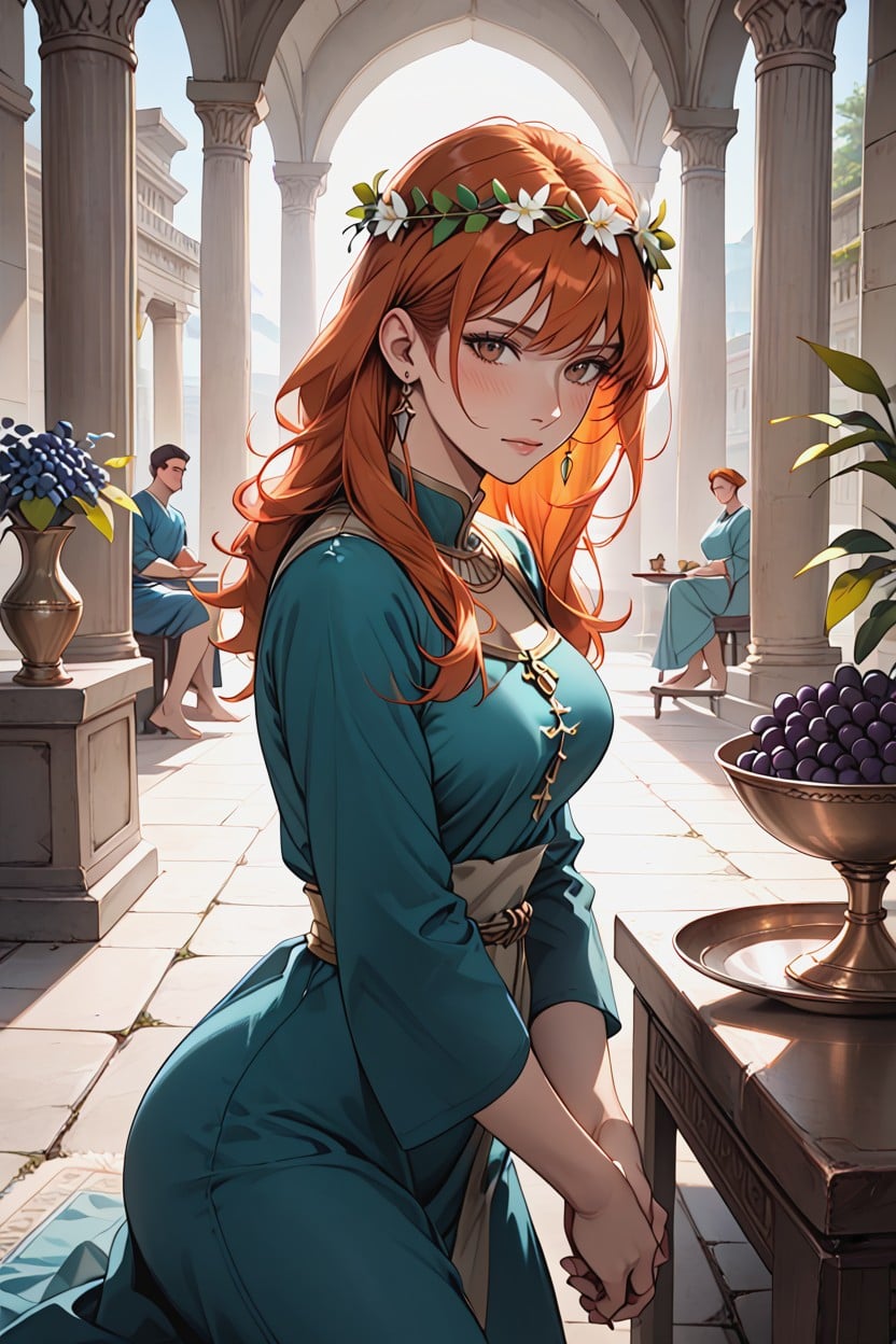 Ancient Roman Architecture, Sexy Lady, In Ancient Roman Living Quarters Hentai AI Porn