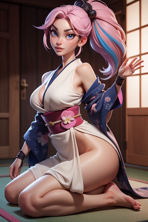 Cinematic, Dojo Founders Photos On Wall, Waist Shot Hentai AI Porn