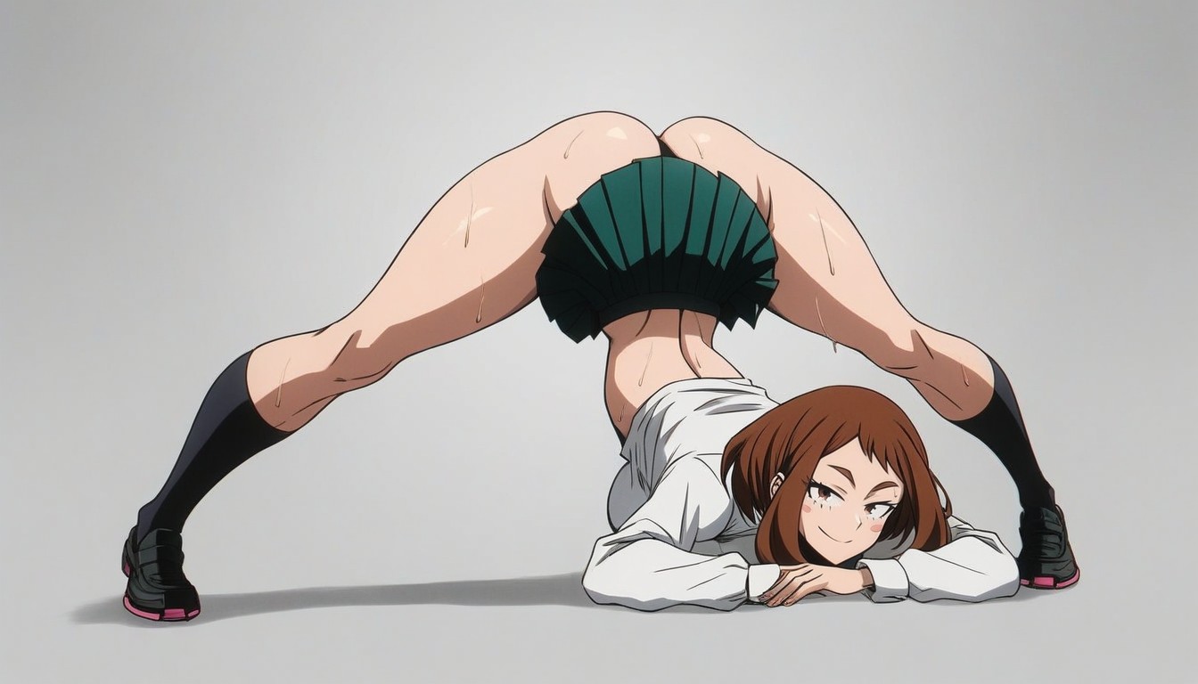 Grey Skirt, White Shirt, Detailed Image Hentai AI Porn