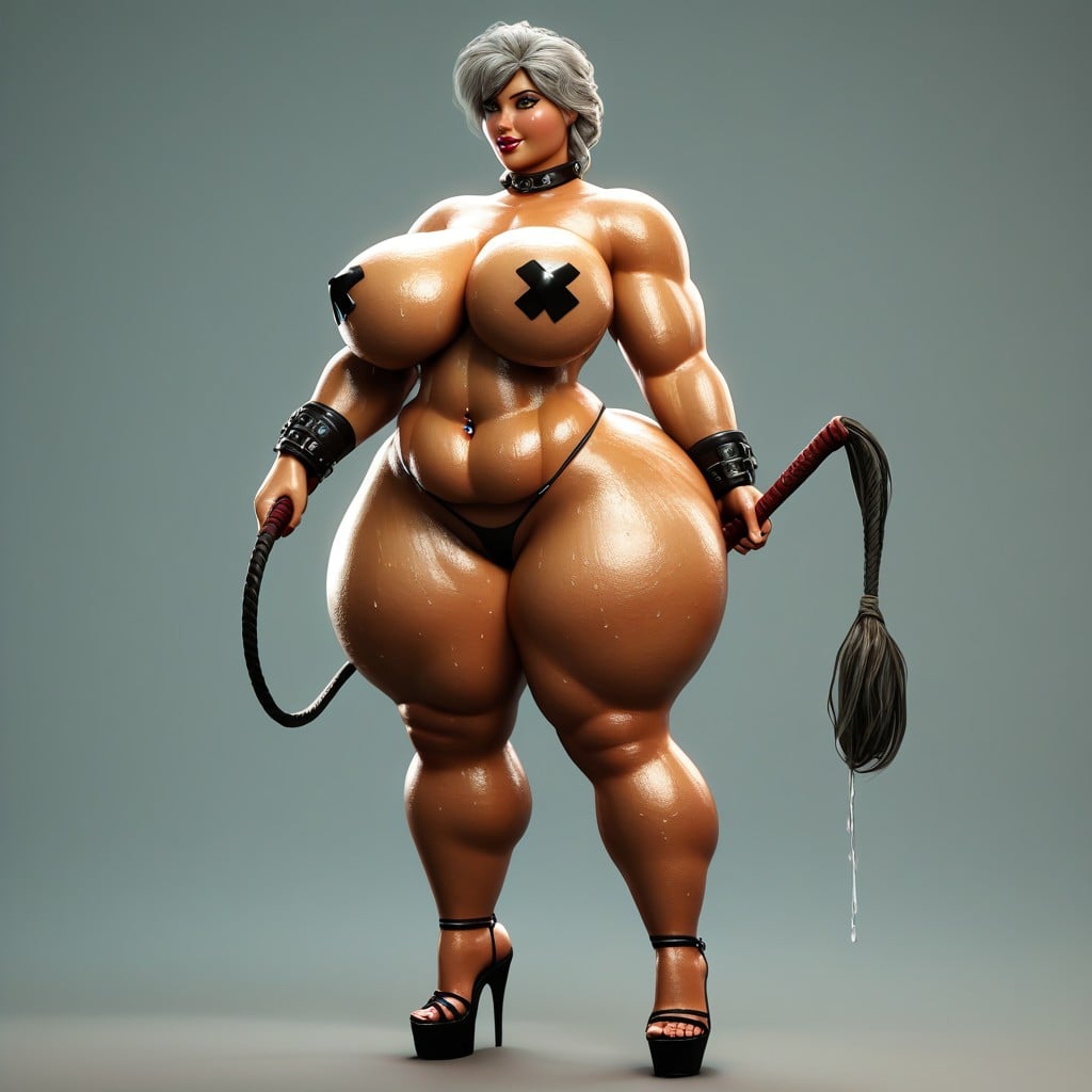 Old Skin, Oiled Skin, Arched Back BBW AI Porn