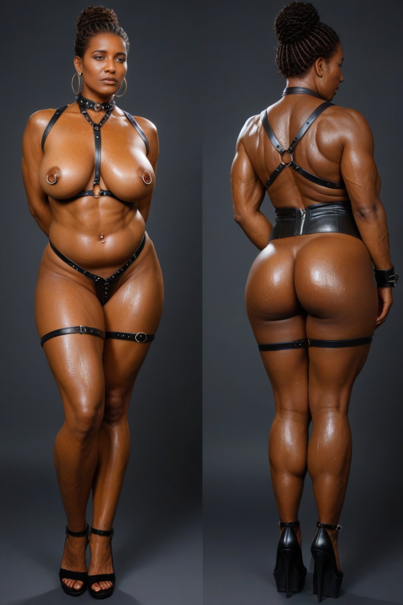 Leather Strap, Arms Behind Back, Sad Face MILF AI Porn