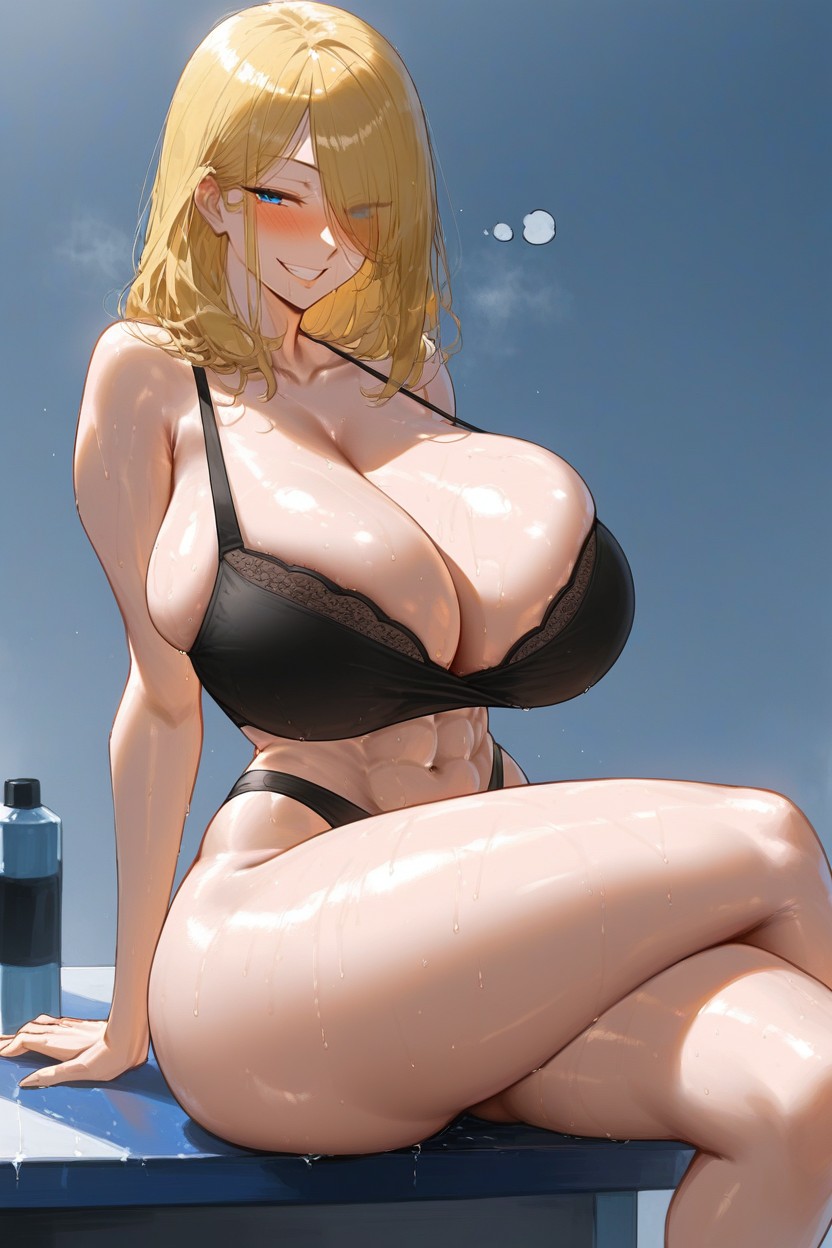 Smirk, Blonde, Thicks Thighs Hentai AI Porn