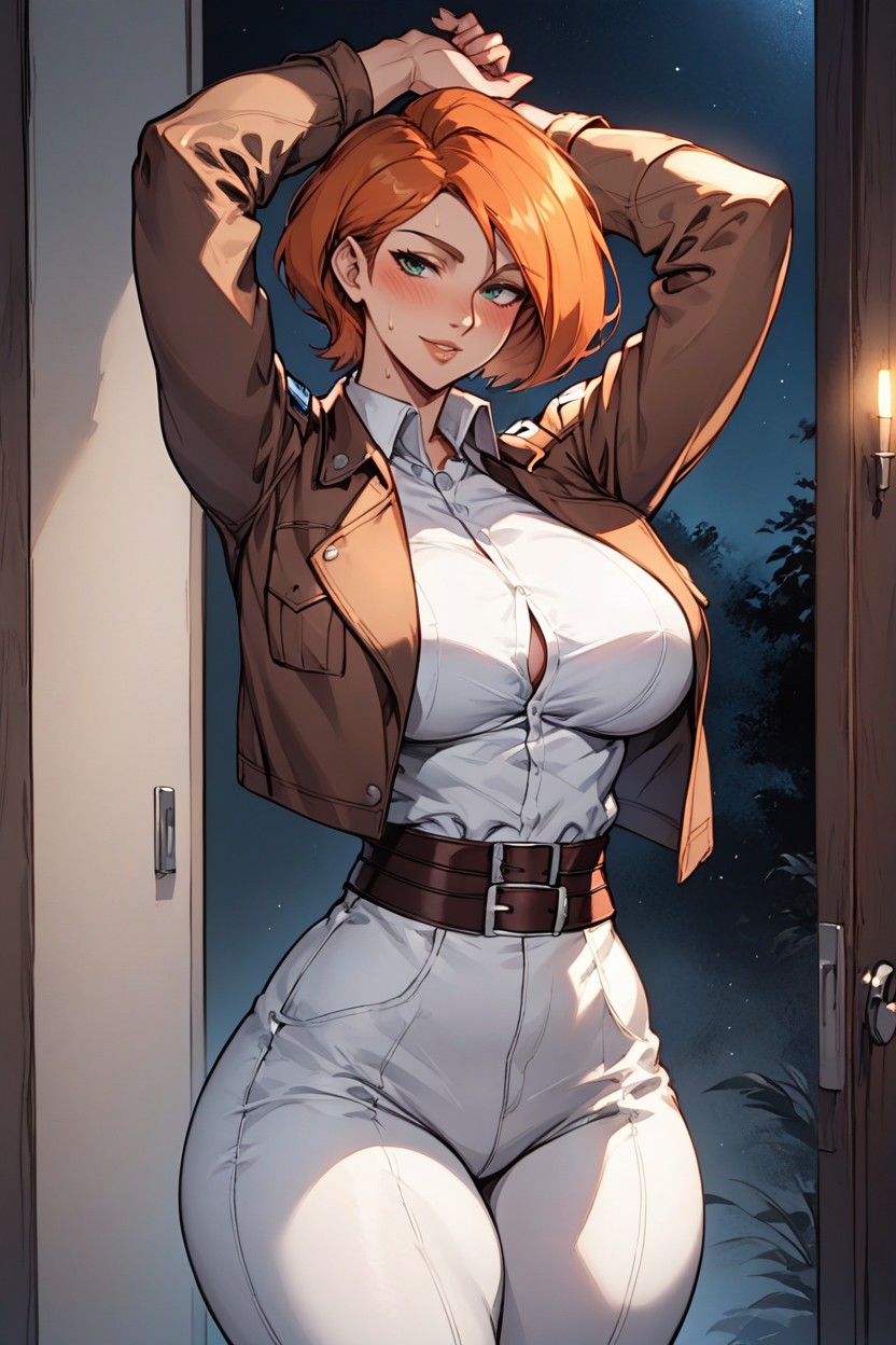 Swaying Hips, Dim Light, Standing In Doorway Hentai AI Porn