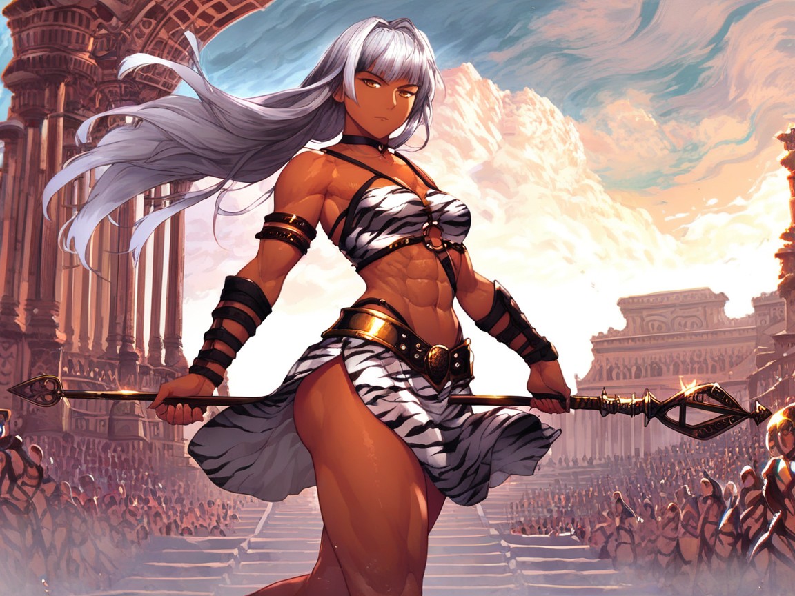 Firm Medium Breasts, White Hair, Squared Massive Ass Hentai AI Porn