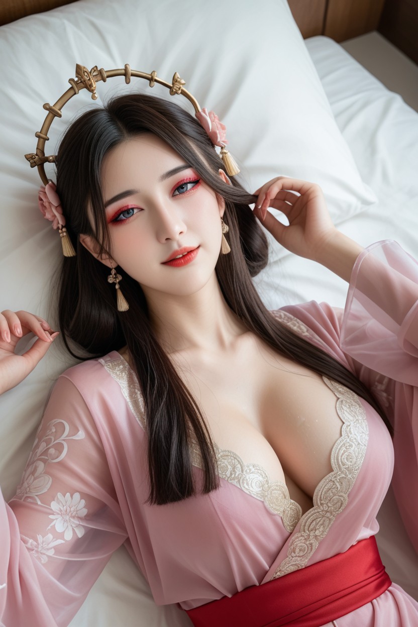 Sablier, Heureux, Long Eyeliner Porno IA Asiatique